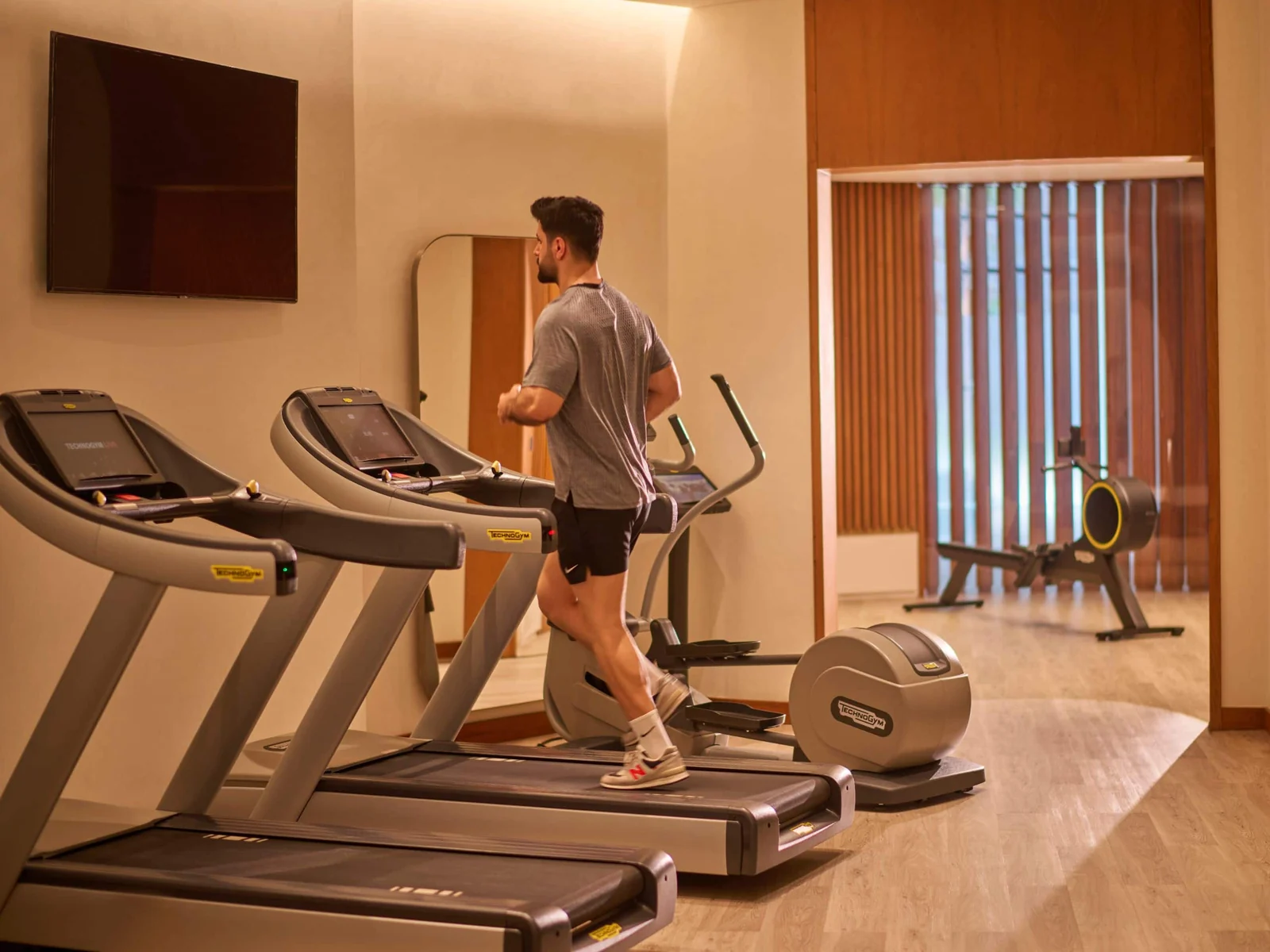 Fitness training in the spa’s gym.
