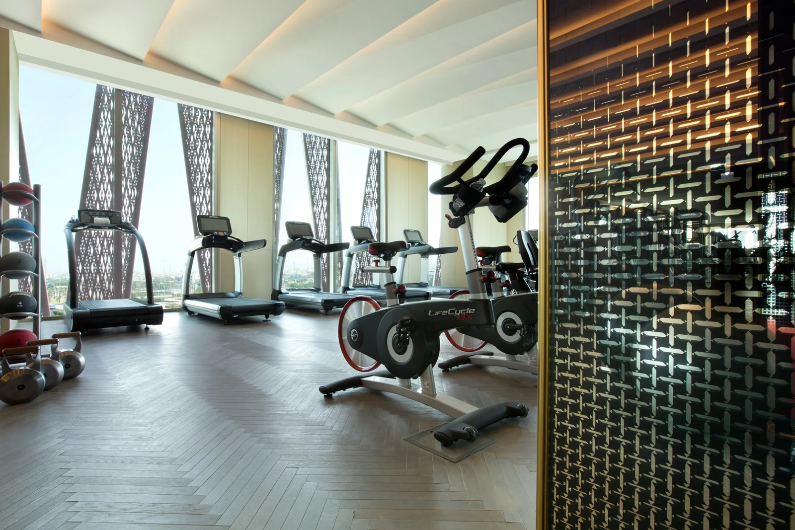 Fitness centre at Four Seasons Hotel Kuwait.