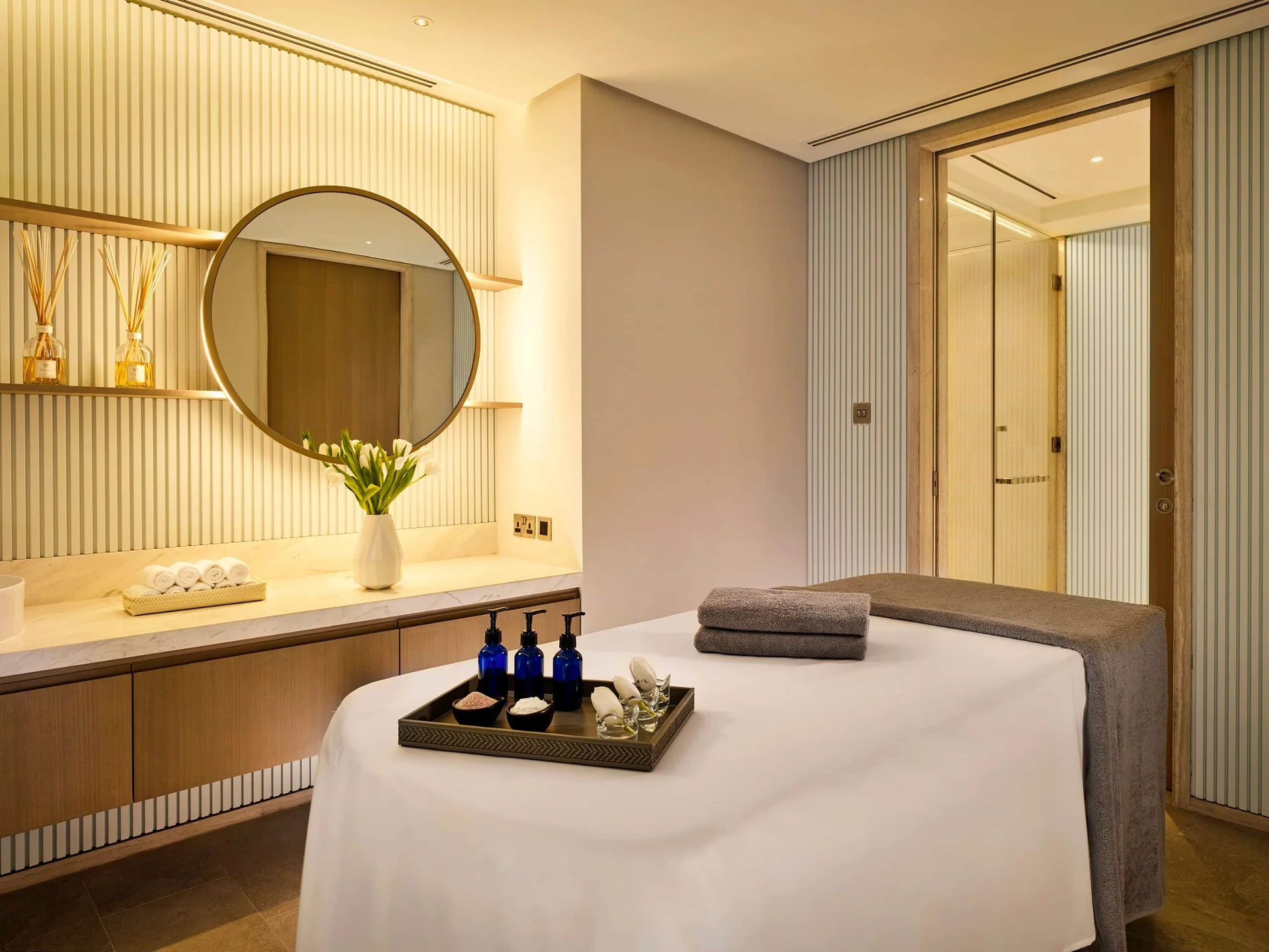 Treatment room at Vertix Spa, Hyatt Regency Al Kout Mall.