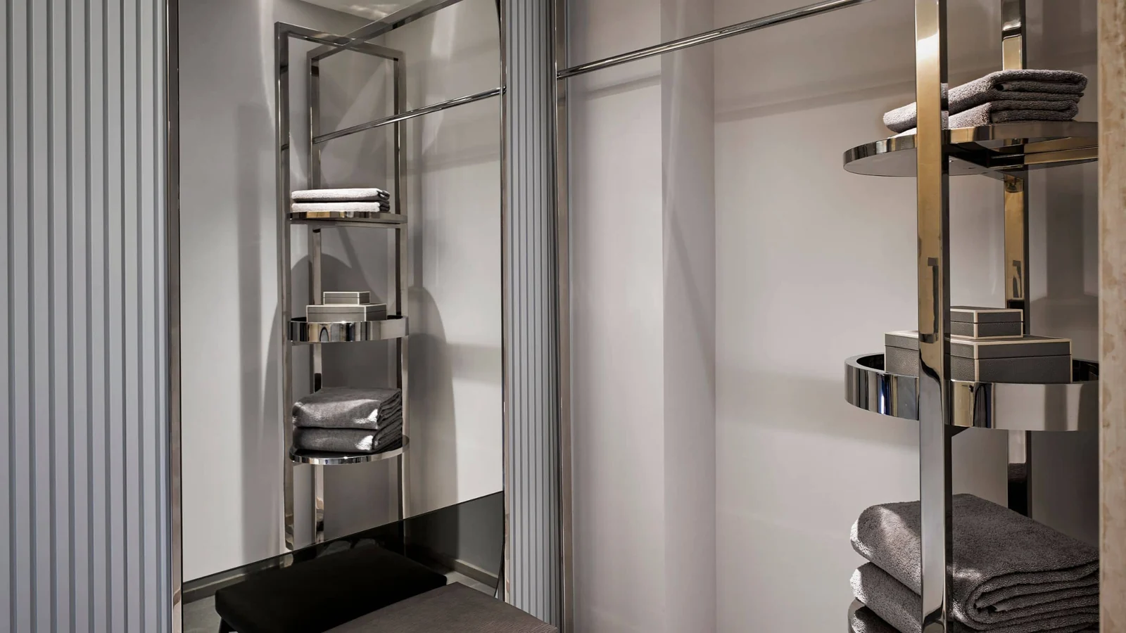 Vanity and grooming area at the spa.